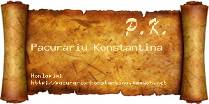 Pacurariu Konstantina névjegykártya